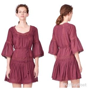 Rebecca Taylor La Vie Gauze Dress with Lace
